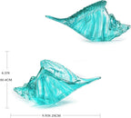 QFkris 9.9" Hand Blown Glass Conch Seashell Figurine Home Decor Art Glass Sea Shell Sculpture