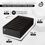 Drawer Organizer Clothes - 3 Set Multipurpose Dresser Drawer Organizer for Adults & Kids, Closet Foldable 10 Cells per Organizer - Non-Woven Fabric, T-Shirts, Baby Clothes, Shorts Organizer - Black