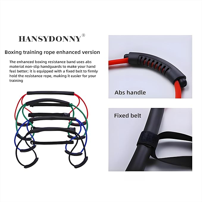𝐇𝐀𝐍𝐒𝐘𝐃𝐎𝐍𝐍𝐘 Boxing Resistance Bands for Explosive Strength and Speed Training - Enhance Your Boxing Skills Anywhere, Anytime