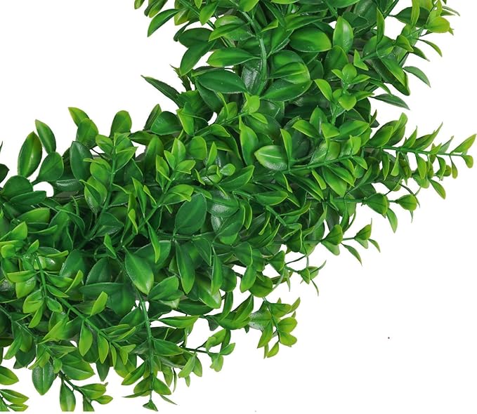 U'Artlines 2Pack 17" Front Door Wreaths Artificial Spring Summer Greenery Hanging Garland for Home Wedding Wall Window Decoration (17'' Boxwood,2)