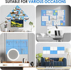 MaxGear Large Cork Board for Wall 36" x 24", Blue Bulletin Board, 6 Pack Felt Wall Tiles with Pushpins, Cork Boards for Office Push Pin Board Tack Board Felt Board
