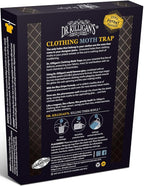 Dr. Killigan's Premium Clothing Moth Traps with Pheromones Prime | Non-Toxic Clothes Moth Trap with Lure for Closets & Carpet | Moth Treatment & Prevention | Case Making & Web Spinning (Black)