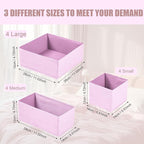 Drawer Organizer Clothes 12 Pack Clothes Organizer Dresser Drawer Organizers for Socks Underwears Bras Foldable Closet Organizers and Storage Fabric Storage Dividers for Nursery Bedroom, Pink