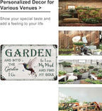 Bestylez Gardening Gifts Vintage Gardening Signs Into The Garden To Lose My Mind Tin Sign for Home Garden Greenhouse Living Room Bedroom Yard Cottage Outdoor Decor 8X12 Inch (3358)