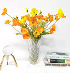 9.4" High Colorful Glass Vase,Elegant Spiral Decorative Centerpiece for Home, Office,Wedding, Stylish Glass Flower Vase
