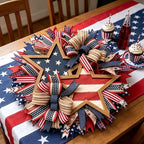 4th of July Decorations Outdoor Patriotic Wreaths for Front Door 250th Anniversary Decorations Red White and Blue American Flag Wreath (Patriotic Star)