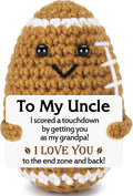 Belatelove Uncle Gifts from Nephew Niece, Positive Handmade Crochet Uncle Father's Day Birthday Gifts, Unique Funny I Love You Cute Football Small Gift for Uncles