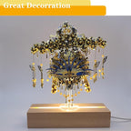 6 inch Rectangle Display Pedestal, Warm Color Rectangle Led Lights Display Base, Crystal Wooden Lighted Base Stand for Acrylic, Crystal, Night Light, Glass Resin Art