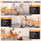 Under Desk Elliptical Machine, Leg Exerciser While Sitting for Seniors with Remote Control & 12-Speeds, Quiet Portable Electric Seated Pedal Exerciser Machine for Home Office