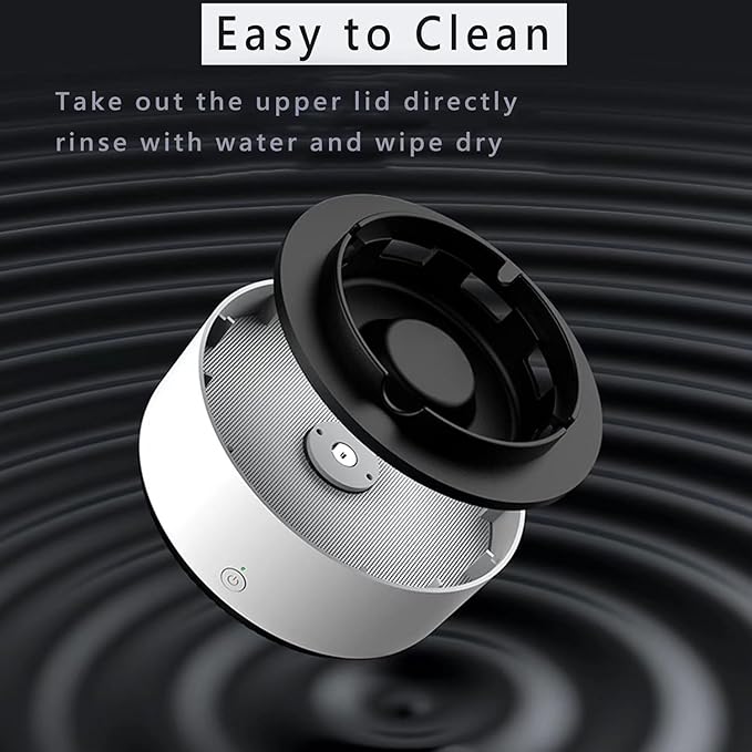 2 in 1 Multifunctional indoor smokeless ashtray, 360 °surround suction intelligent air purifier ashtray, indoor household car intelligent ashtray (white)