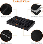Lifewit Under Bed Shoe Storage Organizer 4 Pack(16 Pairs), 4.3" Tall Fabric Shoes Container Box, Foldable Closet Shoe Bag with 2 Reinforced Handles and Clear Cover, Black