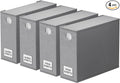 SpaceAid 4 Pack Bed Sheet Organizers and Storage, Foldable Organizer for Linen Closet, Sheets Set Folder Keeper with Window XL (Queen & King Size) Organizing Bedding Container, Gray 91ZDSN-SL01-G4