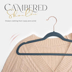 HOUSE DAY Velvet Hangers 60 Pack, Premium Clothes Non-Slip Felt Hangers, Sturdy Navy Blue Men Heavy Duty Coat Hanger, Suit Hanger for Space Saving 360° Rotating Rose Gold Hook