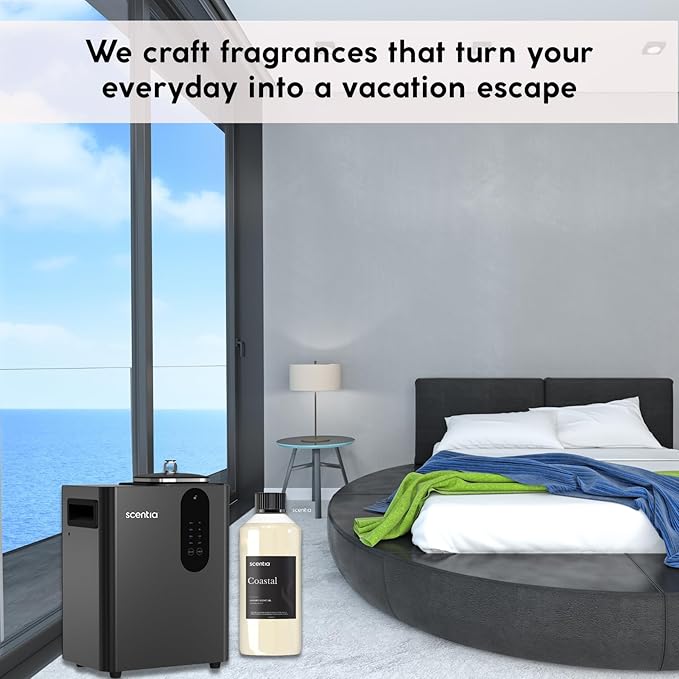 Scentia Hotel Diffuser Oil Inspired by 5-Star Hotel Scent - 500 ml 16.9 fl oz - Fragrance Oil Blend Jasmine, Bergamot Notes for Aromatherapy Diffusers and Humidifiers - Coastal, Thanksgiving Gift