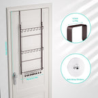 HapiRm Over Door Hat Rack - 3 Tier Wall Mounted Hat Organizer with 16 Hooks and 10 Movable Clips, Cap Hanger Storage up to 26 Caps for Door, Bedroom, Closet USPTO Patent Pending