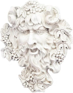 Design Toscano Bacchus, Grape Harvest Wine Greek Greenman Face Wall Sculpture, Medium, 12 inches tall, Cast Stone Resin, Antique Stone Finish