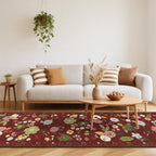 U'Artlines Red Christmas Runner Rug for Hallways,2'6" x 10'Colorful Floral Carpet Soft Non Slip Washable Floor Carpet Runners for Entryway Laundry Room Bathroom