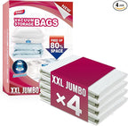 TAILI 4 Pack Vacuum Storage Bags for Comforter and Blankets, XXL Jumbo Vacuum Seal Bags for Bedding (47x39 Inch), Huge Space for Toy, Bedding, Pillows, Save More Closet Space