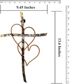 RELY+ Entwined Hearts Wall Cross Metal 13 X 9 Inch Entangled Heart Iron Wall Cross Love Heart Gift for Adult Living Room Decor Bedroom Wall Decorations