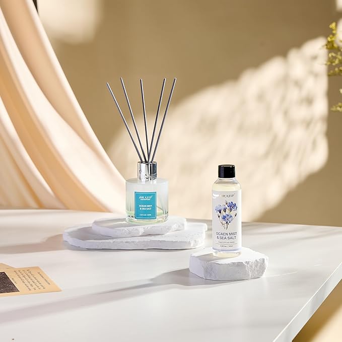 Airkeep Reed Diffuser Oil Refill/Ocean Mist&Sea Salt/3.38 oz(100ml)/3 Pack/Scented Oil Refill for Reed Diffuser Home Fragrance for Bedroom, Bathroom Office Home Decor