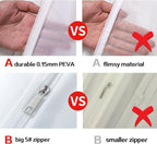 6 Pack Long Garment Bags (24x60") - Dustproof Gown Covers - Durable PEVA Hanging Bags with Sturdy Zipper for Maxi Dresses, Long Coats & Dance Costumes (Translucent)