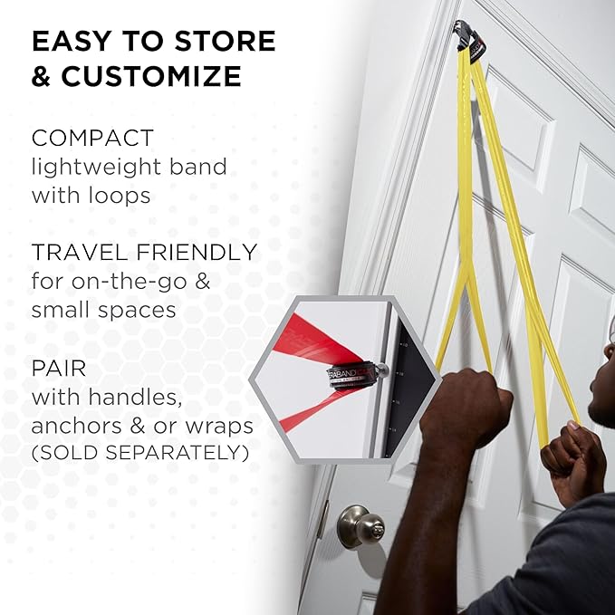 THERABAND CLX Resistance Band with Loops, 5-Foot Non-Latex Exercise Band for Mobility, Rehab, Stretching & Home Workouts, Color-Coded Resistance Levels