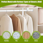 Closet Rod, 16 to 75 Inch Clothes Rods Heavy Duty Adjustable Clothes Rods for Hanging Clothes and Heavy Duty Clothes Rod Bracket Closet Rod Support (White)