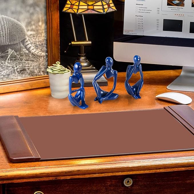 BMLCGJ Thinker Statue Gold Decor Abstract Art Sculpture, Golden Resin Collectible Figurines for Home Living Room Office Shelf Decoration,Great Gifts Ideas (Blue)