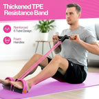 Pedal Resistance Band with Handle, 6 Tube Multifunction Foot Pedal Resistance Band, Arm & Waist Training Tummy Trimmer Ab Workout Equipment for Home Gym Men Women