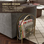 MyGift Magazine Rack, Floor Freestanding Magazine Holder for Bathroom Bedroom Office, Books Newspapers File Mail Organizer, Mid Century Modern Decor Wire Storage for Tablets and Documents