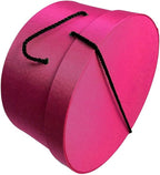Sarah's Hat Boxes Classic Cerise Hat Box – 8.75" x 4.5" (Dia. x Ht.) Handmade in USA – Odorless Non-Toxic Adhesive, Cording Handle – Premium Storage for Hats & Accessories