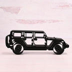 Jeep Wrangler Sculpture - Minimalist Decorative Accent for Off - Road Enthusiasts & Modern Home Decor | Collectible Design (Jeep Wrangler 4 Door Side View Matte Black)