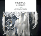Dream Catcher Wall Decor,Large Boho Dream Catcher with Luxurious Feathers & Beads, Handmade Wall Hanging for Bedroom,Living Room, Gift Ready for Girls & Adults (Camel)
