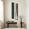 Long Narrow Framed Green Vertical Abstract Wall Art Set, 2 Piece Modern Canvas Prints Paintings Artwork for Walls, Green White Minimalist Pictures for Living Room Bedroom Entryway Hallway Wall Decor