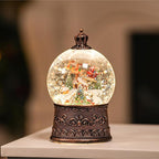 Snow Globe Christmas with Elk, Lighted Christmas Snow Globes with Timer, Swirling Musical Glittering Snowglobe Lantern for Decorations(SnowTrain Elk)