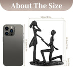 Sziqiqi Anniversary Wedding Gifts for Couple: 6th Anniversary Iron Gift for Her Him Husband Wife - 1 Year Wedding Gifts for Engagement Christmas Valentines Birthday - Couple Sculptures for Home Decor