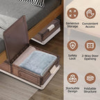FAHKNS 2 Pack Under Bed Storage with Wheels, 17.2Gal Stackable Under Bed Storage Containers with Lids, Plastic Collapsible Organizer for Clothes and Shoes, Grey