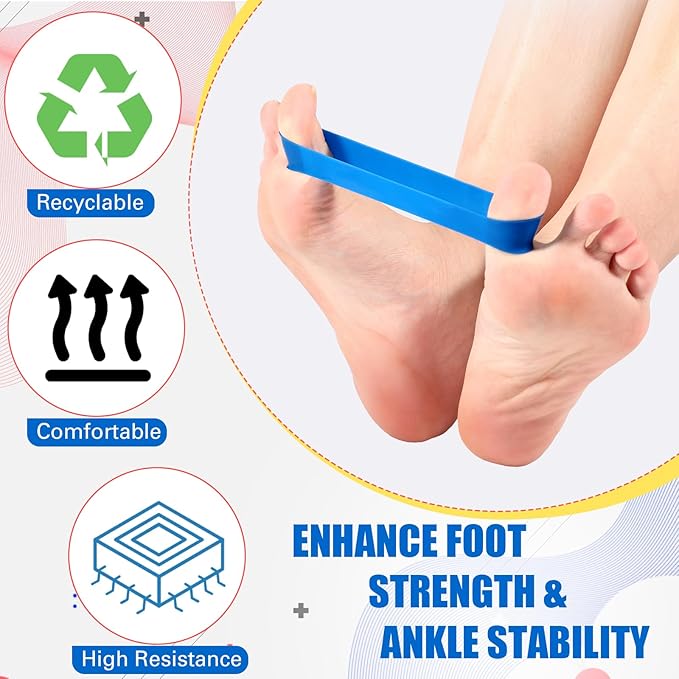 Set of 5 Toe Stretcher Band Separator Spacer Bunion Correction Hallux Valgus Alignment Foot Stretcher Straightener Resistance Loop Yoga Exercise Foot Care with Carry Bag(Multicolor)
