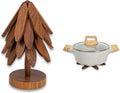 Yuoyar Trivets, Wooden Tree-Shaped sapele Wood Drink Trivets Set for Coffee Table, Kitchen Table Decor