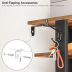 HOOBRO 8 Tiers Vertical Shoe Rack, Wooden Shoe Storage Organizer with Hooks, Narrow Shoe Tower for 16 Pairs, Space Saving, for Entryway, Living Room, Bedroom, Rustic Brown BF750XJ01