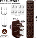 Spring Clip Hat Organizer for Baseball Caps – 2 Pack, Wall Hat Rack for Door & Closet – Keeps 20 Hats Tidy in Garage, Dorm, Man Cave – Multi-Layer Cap Storage (Brown)