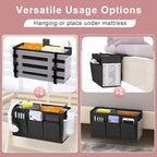 Edudif Dual-purpose Bedside Caddy Bedside Organizer, Bed Caddy with 6 Pockets, Versatile Bedside Storage Solution Magazine Remotes holder, ideal for Home, Dorm, Hospital, Crib Bed