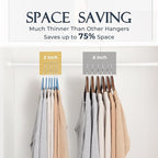 HOUSE DAY Tranquil Blue Velvet Hangers 60 Pack, Non Slip Clothes Felt Hanger Heavy Duty for Coat, Premium Slim Space Saving Suit Hangers for Closet Organizer, 360° Rotating Silver Hook
