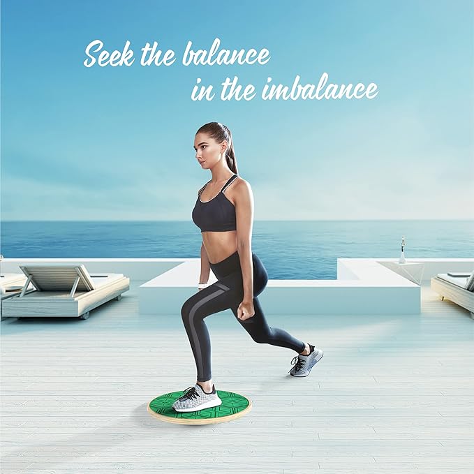 Yes4All Versatile Wooden Wobble Balance Trainer Board with 360 Degree Rotation