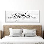 Rutiyoka Farmhouse Wall Decor: 'and so Together They Built a Life They Loved' Sign, 41.3''15'' Framed Wood Wall Art for Bedroom