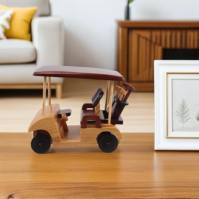 VICASKY Wooden Car Figurine Handmade Retro Vehicle Sculpture for Home Decor Unique Vintage Ornament for Auto Enthusiasts and Collectors Artisan Crafted Wooden Vehicle Collectible