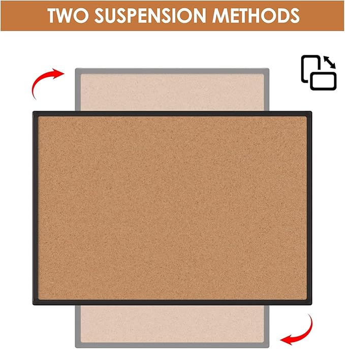 2-Pack Cork Board Bulletin Board 24 x 36, Black Aluminium Framed 2 x 3 Corkboard, Office Board for Wall Cork, Large Wall Mounted Notice Pin Board with 32 Push Pins for School, Home & Office