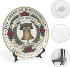 250th Anniversary Decorative Plates 10 Inch Vintage Liberty Bell Patriotic Decorations Commemorative Plates with Stand Memorial Day 4th of July Veterans Day Home & Office