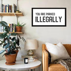 Inspirational Quotes Framed Wood Sign with Scripture Verses You Are Parked Illegally 12x22in Black Frame Wooden Plaque for Cottage Baby Shower Farmhouse Porch Wall Decor Housewarming Gift