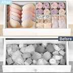 DIMJ Drawer Organizer Clothes, 26Pack Dresser Organizer, Foldable Closet Organizers and Storage, Fabric Dresser Bins, Drawer Dividers for Nursery, Baby Clothes, Underwears, Sock,White